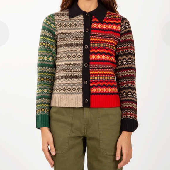 Alex Mill fair isle color block Cardigan - Picture 2 of 11